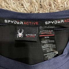 Spyder Active Shirt Mens Medium Blue Black Performance Wicking ProWeb