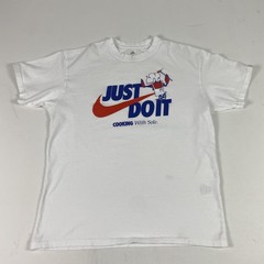 Nike Shirt Mens Medium White Just Do It Cooking With Sole Graphic Tee Loose Fit