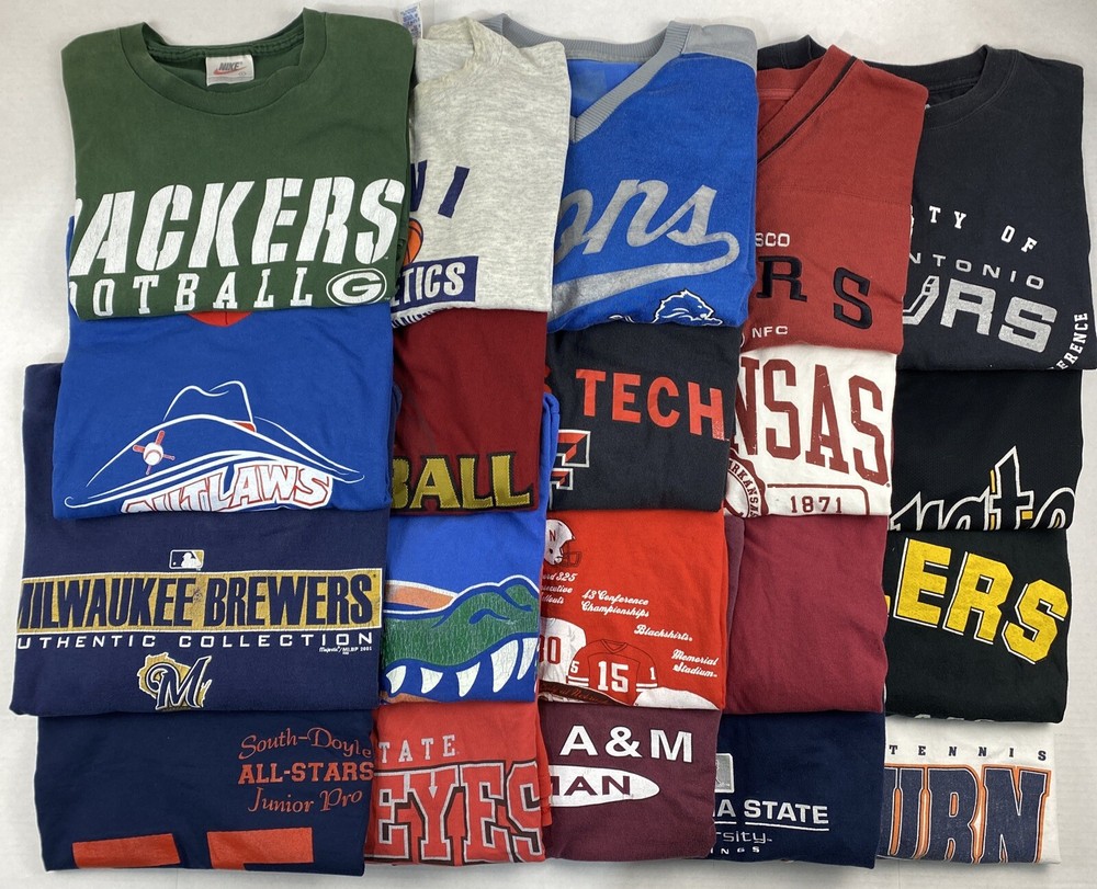 Wholesale Lot of 20 Men’s Sports Tee Shirts (Size Breakdown in Desc)