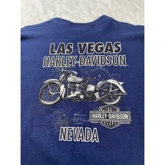 Harley Davidson Las Vegas Nevada T-Shirt Mens Large Blue American Flag Graphic