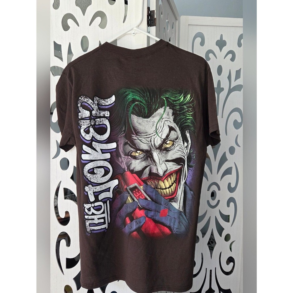 CVLA DC Comics The Joker Graphic Tee Mens M Dark Brown Jumbo Back Print New