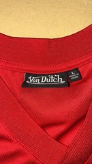 Von Dutch Red Football Jersey Mens Large Oversized Y2K Streetwear New Shirt