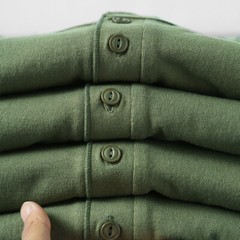 Henry Collar Long Sleeved T Shirt Japanese Cotton Long Sleeved Base Shirt Men