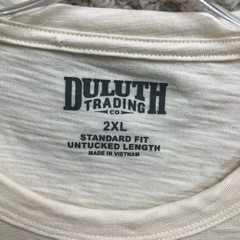 Duluth Trading Shirt 2XL Adult Beige Standard Fit Untucked Length Pullover Mens