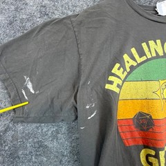 Healing Word D&D D20 Gaming Gildan Graphic T-Shirt Mens Large Gray Distressed