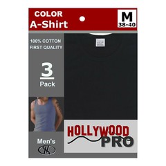 3 Packs Men’s Color Tank Top A-Shirts 100% COTTON FIRST QUALITY/ 2 BLK , 1 GRAY/