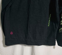 Nike Mens Size Medium World Tour Black Long Sleeve T Shirt Glow In Dark Sleeves