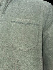 Mens LL Bean Long Sleeve Shirt Large Outdoor Army Green 1/4 Button Pull On