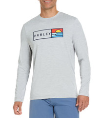 Hurley Men’s Sunny Side Hybrid Stretch UV T-Shirt-Gray/Multicolor-Size Small-NWT