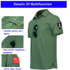 Men’s Tactical Polo T-Shirt Quick Dry Combat Short Sleeve Team Work Casual Shirt