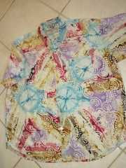 UNIQUE MENS 3XL CHEST 60 LENGTH 34 GEOMETRIC HIPPIE PRINT AMERICAN TERRAIN