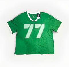 Lucky Brand Men’s Green/White Ringer V-Neck Graphic Jersey T-Shirt Size xl