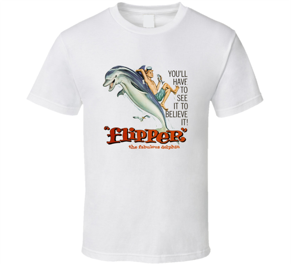 Dolphin Flipper Movie Classic 1963 Retro T Shirt Tee Gift New