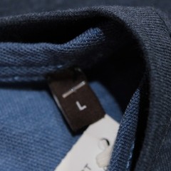 Left Coast Tee NWOT Reversible Long Sleeve Henley T-Shirt Size L in Blue Cotton