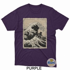 Funny Cat Surfing Japanese Art Kitten Anime Graphic Vintage T-Shirt