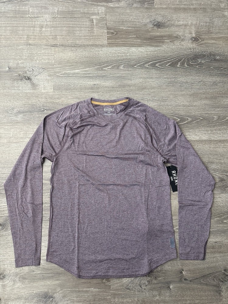 Rhône Atmosphere Long Sleeve Tee Classic Fit Men’s Small Shadow Plum/gray Stone
