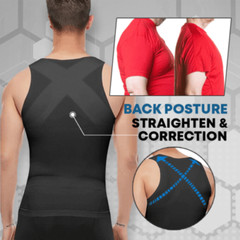 Men’s Shaper Cooling Tank Top Compression Belly Chest Slimming T-Shirt Gym Vest