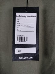 NWT $68 Public Rec Go-To Henley Shirt Men’s XXL Cypress Green Short Sleeve