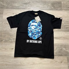 A Bathing Ape Ape Head Graphic Logo Tee Men’s Black Cotton Jersey Crew M *desc*