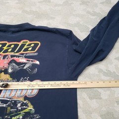 Vintage San Ignacio B.C.S Baja Yazbek Shirt Men XL Blue Y2k Pullover Long Sleeve