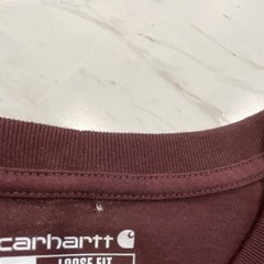 Carhartt K126 Loose Fit Long Sleeve Pocket T-Shirt Burgundy Men’s S Crew