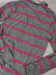 NEW PIERRE CARDIN Grey Red Mix Mens Polo T-Shirt Long Sleeve Top Size XL