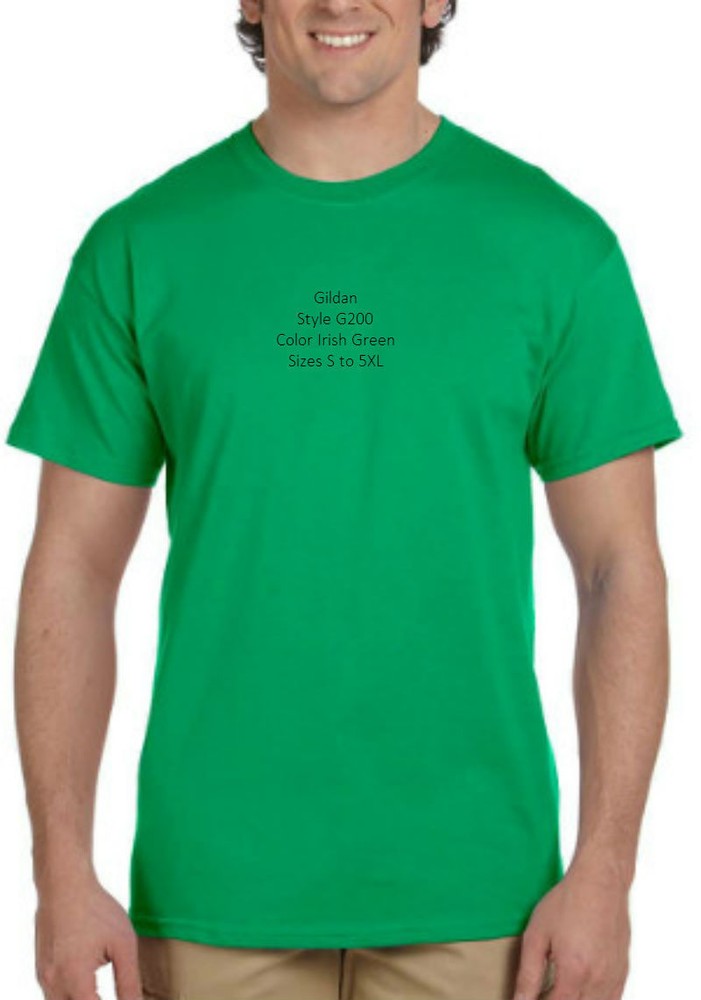 Gildan G200 Irish Green Ultra Cotton T Shirt G2000 Sizes S ~ 5XL Verde Ireland