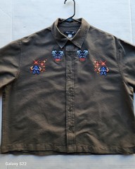 Urban Outfitters Men’s Apparel Dark Olive Woven Top Polo Shirt – Size: Medium