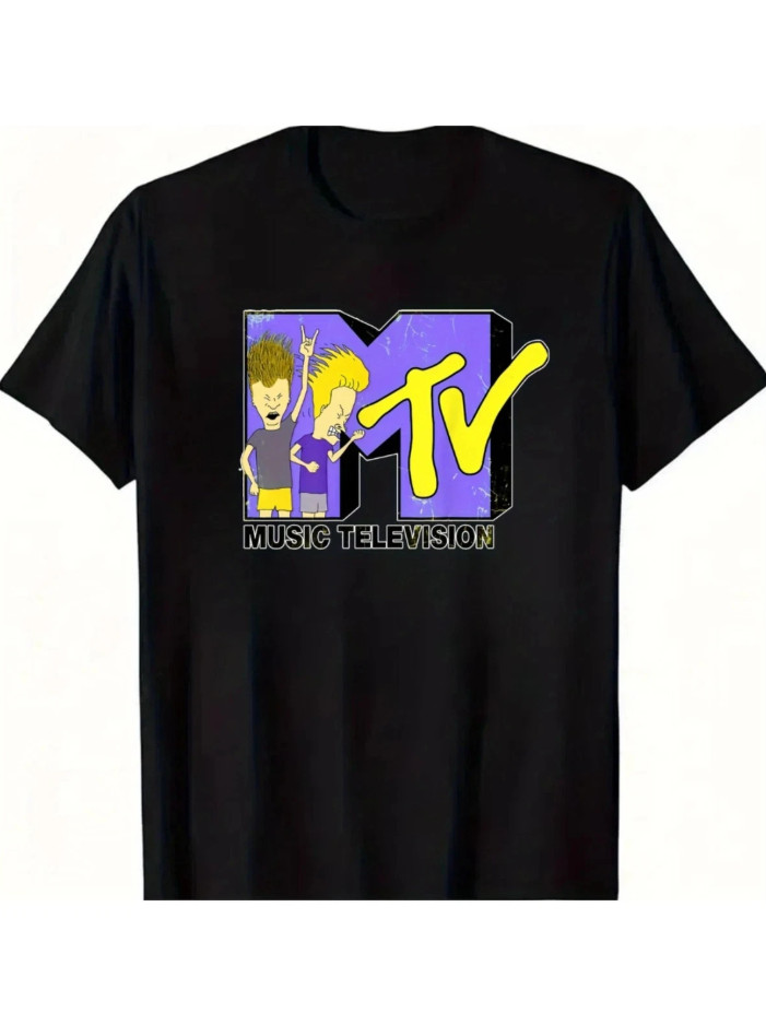 Retro MTV Logo Classic Music TV Graphic Cotton Casual Comfort Unisex T-Shirt