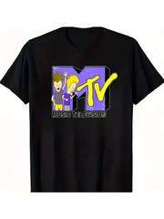 Retro MTV Logo Classic Music TV Graphic Cotton Casual Comfort Unisex T-Shirt