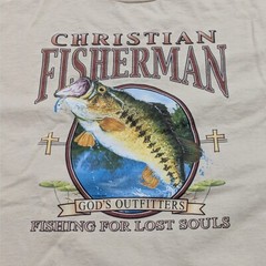 Christian Fisherman Men’s XL Tan 100% Cotton T Shirt God’s Outfitters