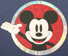 Disney Mickey Mouse Men’s Large T-Shirt 100 Years Of Wonder Logo Heather Blue