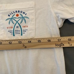 BILLABONG Estd 1973 Surf/Palm Tree Logo White Men’s Small Surf Skate Cool!