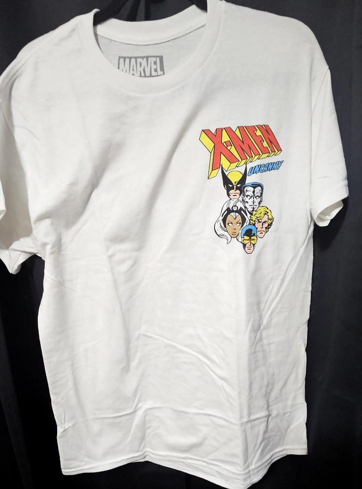 Marvel X-Men Wolverine Graphic Logo White Short Sleeve Crew Neck T-Shirt M