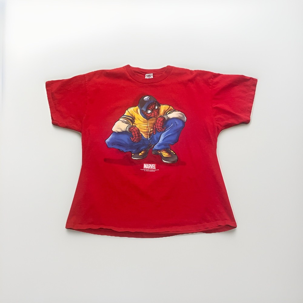 Vintage 00s Marvel Spider-Man Punisher 2003 Marvel Comics Mens Size XL Y2K