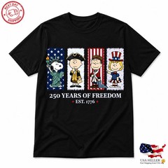Cartoon America 250 Tee Peanuts Fan July 4th Patriotic Celebration Shirt