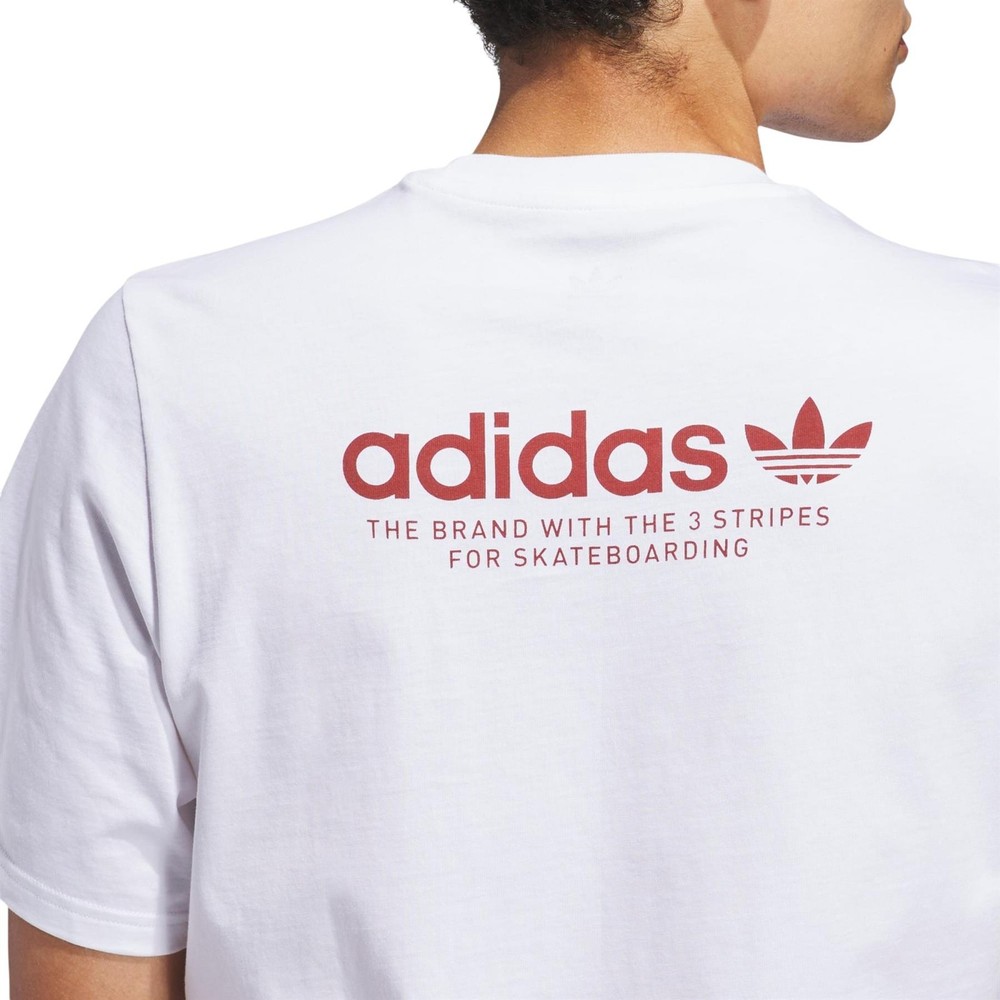 adidas Originals 4.0 Logo Tee White Cotton Crewneck T-Shirt Unisex Skateboarding