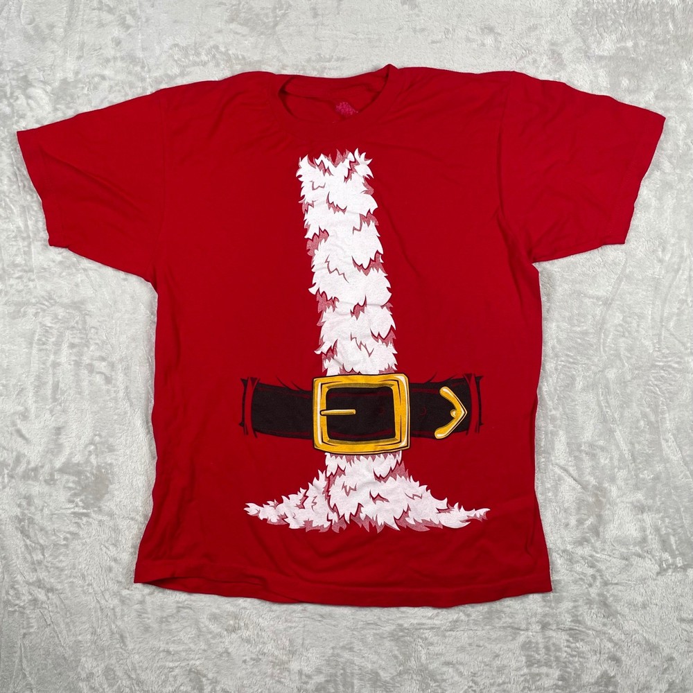 Mens Ann Arbor Santa Claus Costume Graphic T Shirt Red Christmas Holiday