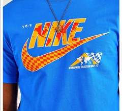 NIKE Worldwide Sole Rally Blue Graphic T Shirt Men’s Large Logo Tee Brand New