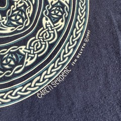 Vintage Earth Serpent Jen Delyth 1997 Ketlic Designs Black Cotton Shirt XXL