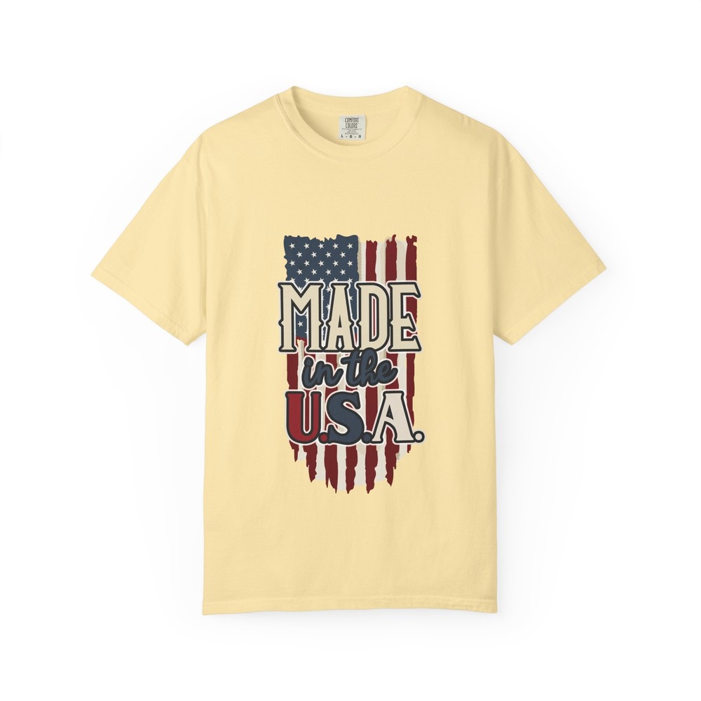 Made in the USA Garment-Dyed Unisex T-Shirt, Casual Wear, July 4th, Father’s Day