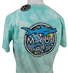 MAUI & SONS (M) Men’s Shark Fintastic Celadon Green Medium T-Shirt