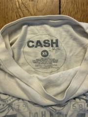 Johnny Cash Live at Folsom Prison Concert WHITE Cotton Womens Sz Xs Baby Tee