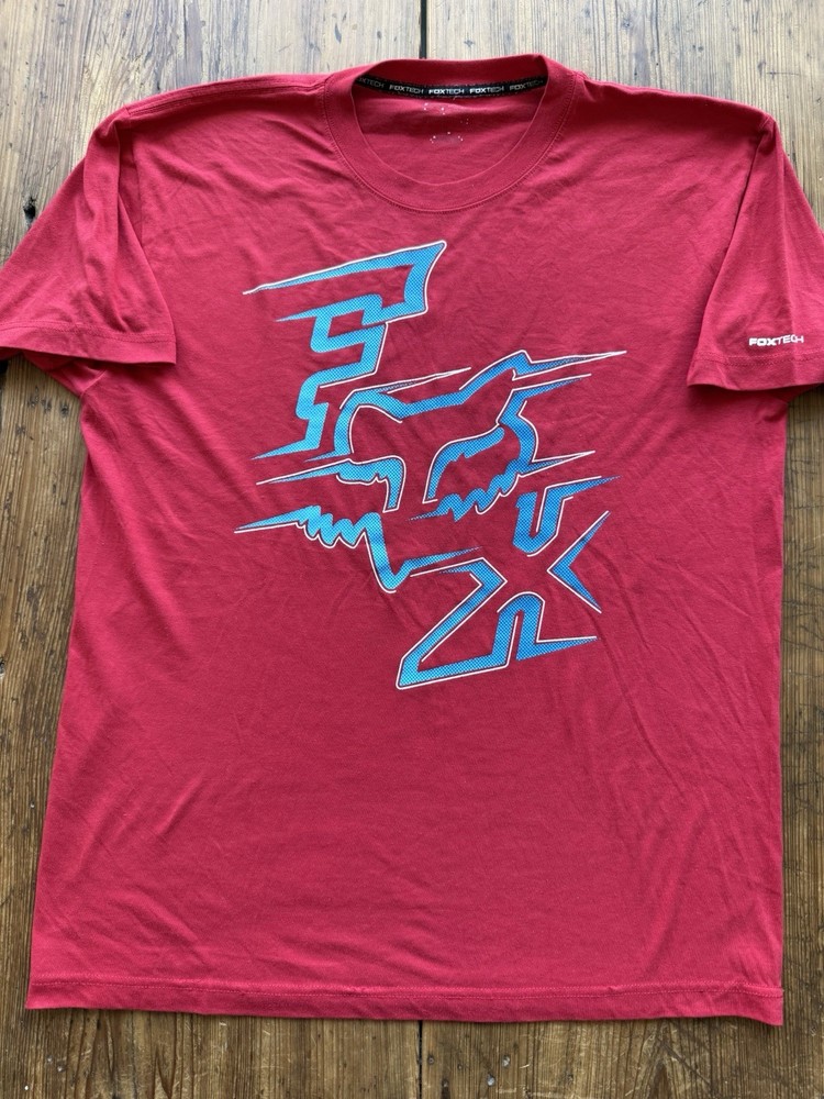 Fox Racing Heritage FoxTech Tee Mens Size L Premium Fit Deep Red Motocross