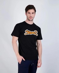 Le TIGRE Mens Flocked Big Tiger Graphic T-Shirt Black 100% Cotton Size Large NWT