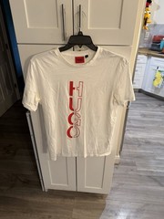 Hugo Boss Men’s Designer Short Sleeve Tee Shirt White Size Medium