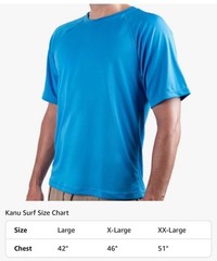 Kanu Surf Mens XL UPF 50+ T-Shirt Short Sleeve Blue Quick Dry Lightweight NEW