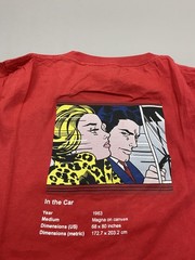 Uniqlo Roy Lichtenstein Shirt Mens Small Red ART In The Car Graphic Tee Pop Art