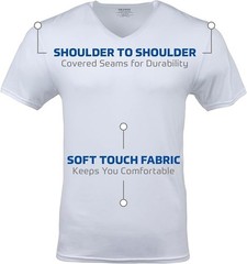 Gildan Men’s V-Neck T-Shirts, Multipack, Style G1103 White (6-pack)