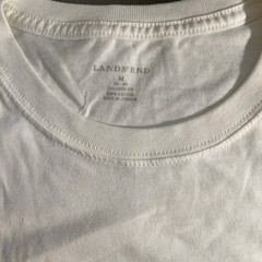 Lands’ End Super Tee M 38-40 White Short Sleeve T-Shirt